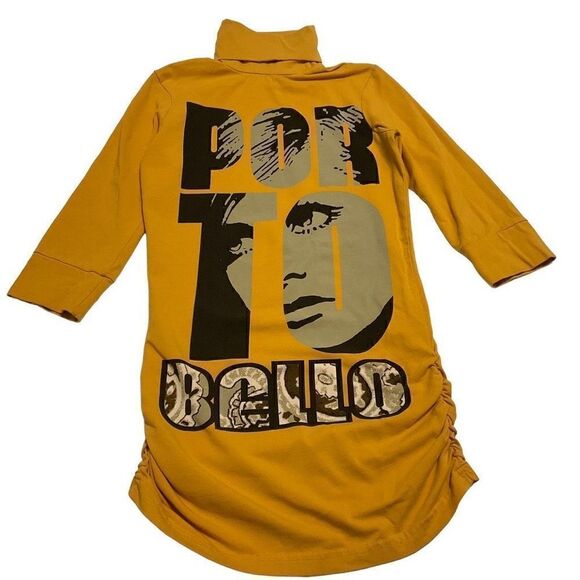 Mustard Twiggy Portobello 1/2 Sleeve Turtleneck Top, S. Twiggy! - Picture 6 of 11